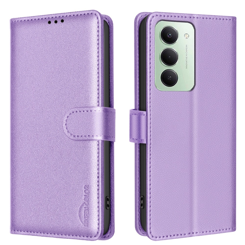 BINFEN knížkové pouzdro na Xiaomi Redmi 15 5G (169mm) - fialové