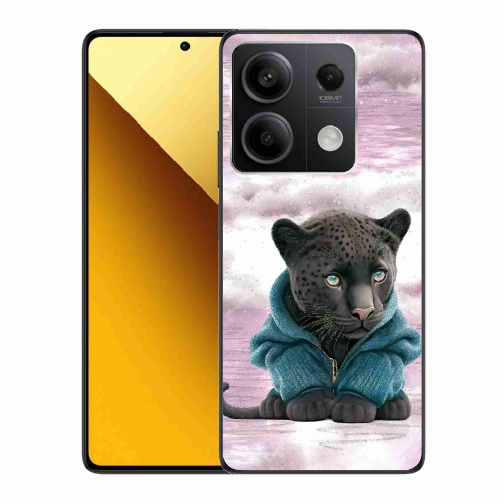 Gelový kryt mmCase na Xiaomi Redmi Note 13 5G - černý panter ve svetru