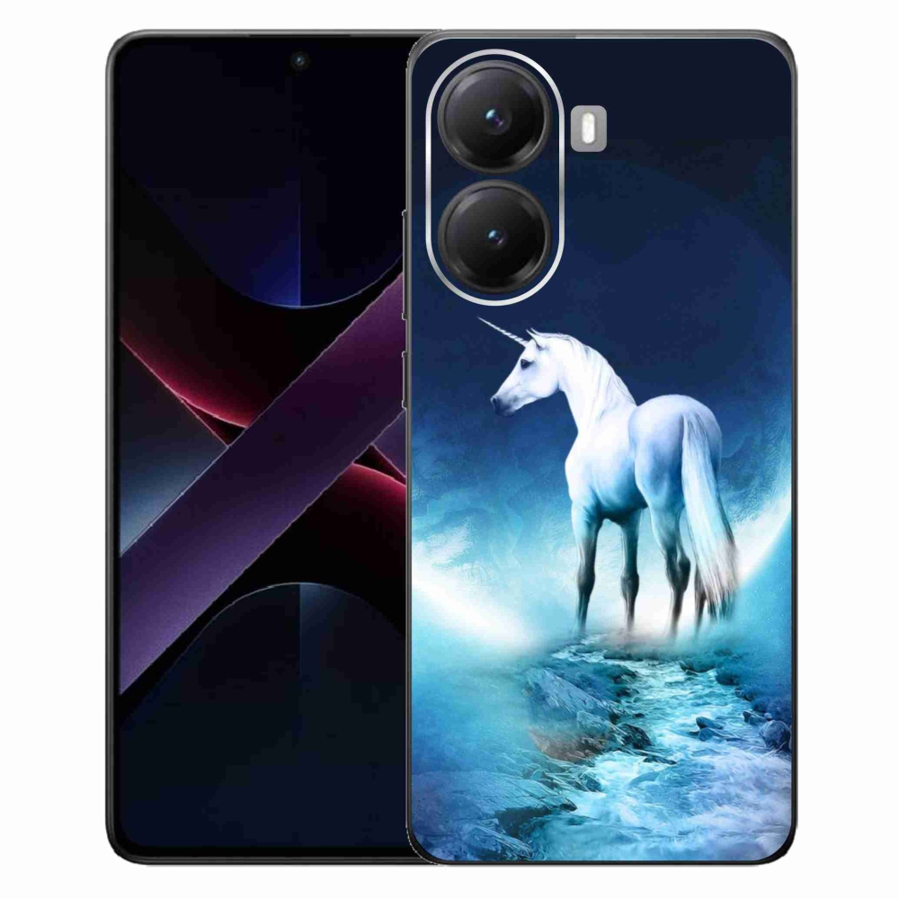 Gelový kryt mmCase na Xiaomi Poco X7 Pro 5G - bílý jednorožec