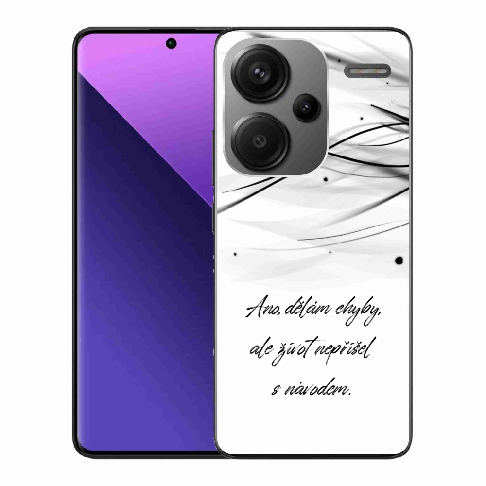 Gelový kryt mmCase na Xiaomi Redmi Note 13 Pro+ 5G - citát bílé pozadí