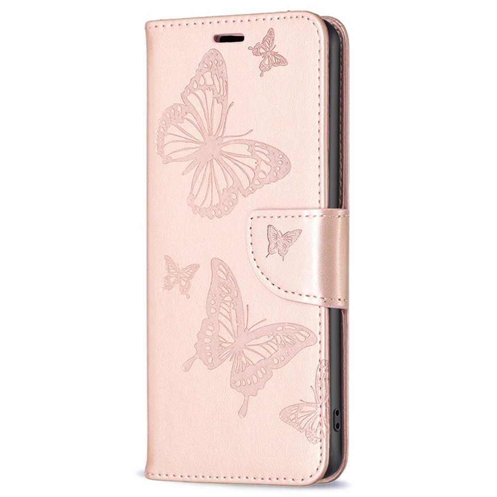 Butterfly knížkové pouzdro na Samsung Galaxy A15 4G/5G - růžovozlaté
