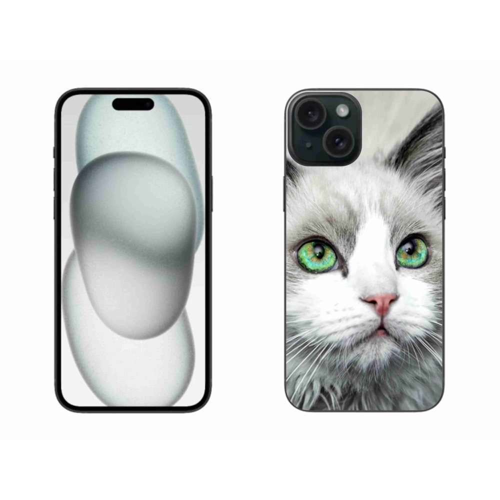 Gelový kryt mmCase na iPhone 15 Plus - kočičí pohled