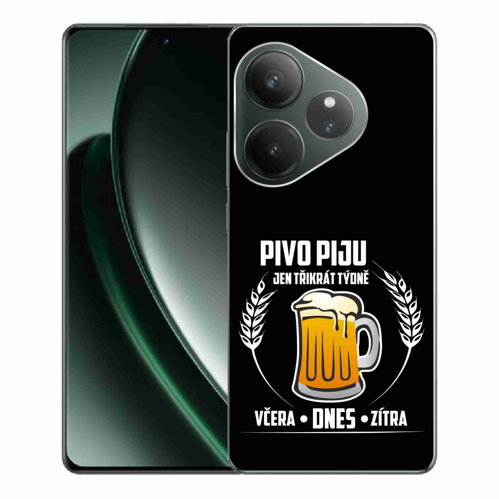 Gelový kryt mmCase na Realme GT 6 5G/GT 6T 5G - pivní motiv černé pozadí