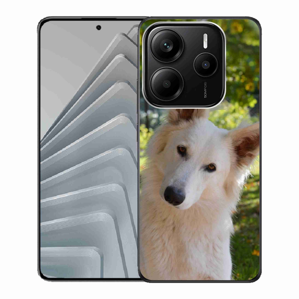 Gelový kryt mmCase na Xiaomi Redmi Note 14 5G - bílý švýcarský ovčák 1
