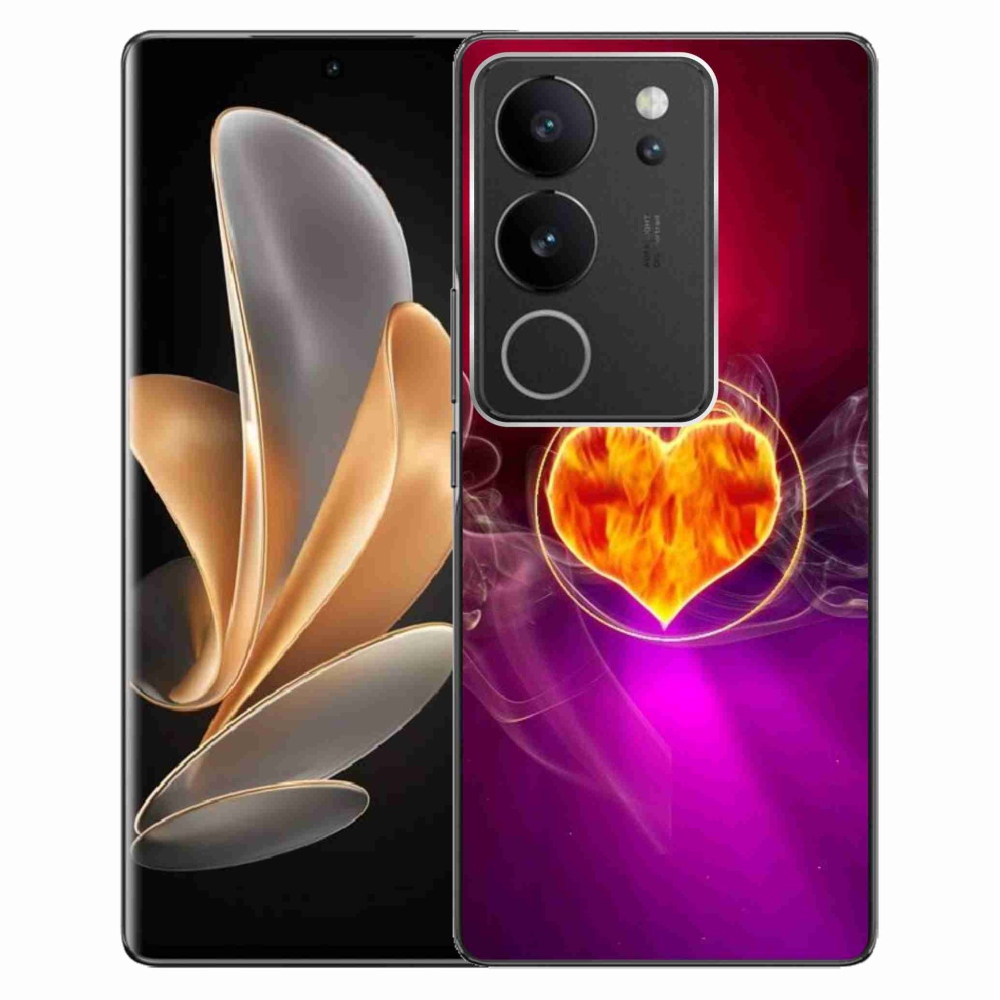 Gelový kryt mmCase na Vivo V29 5G - ohnivé srdce