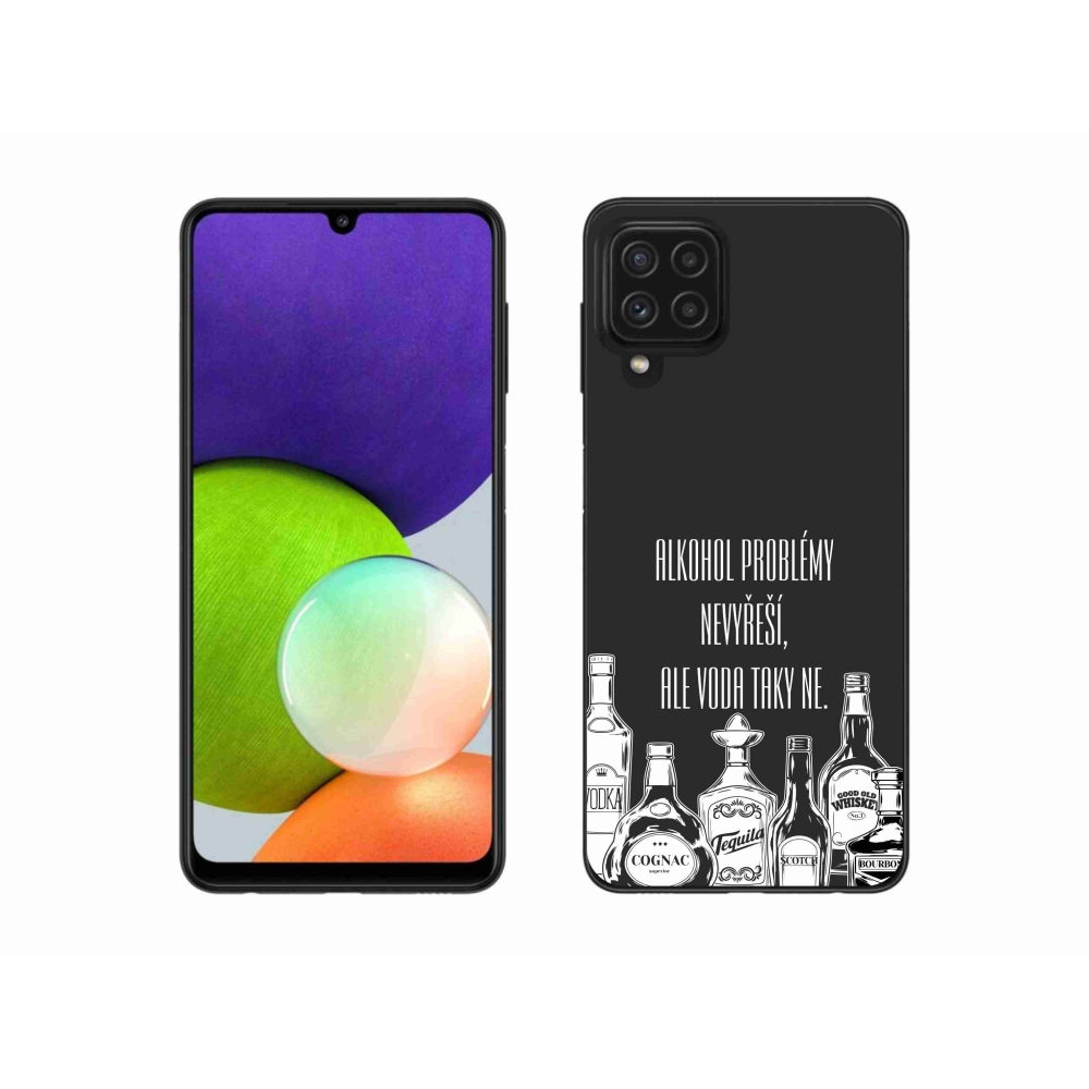 Gelový kryt mmCase na Samsung Galaxy A22 4G - vtipný text černé pozadí