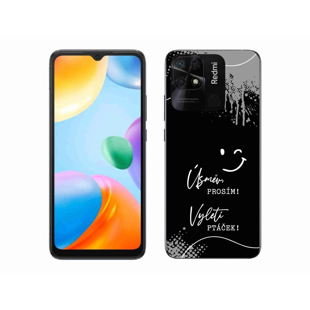 Gelový kryt mmCase na Xiaomi Redmi 10C - vtipný text 4 černé pozadí