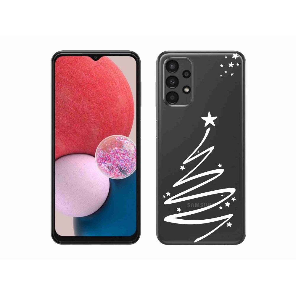Gelový kryt mmCase na Samsung Galaxy A13 4G - bílý stromeček na průhledném pozadí