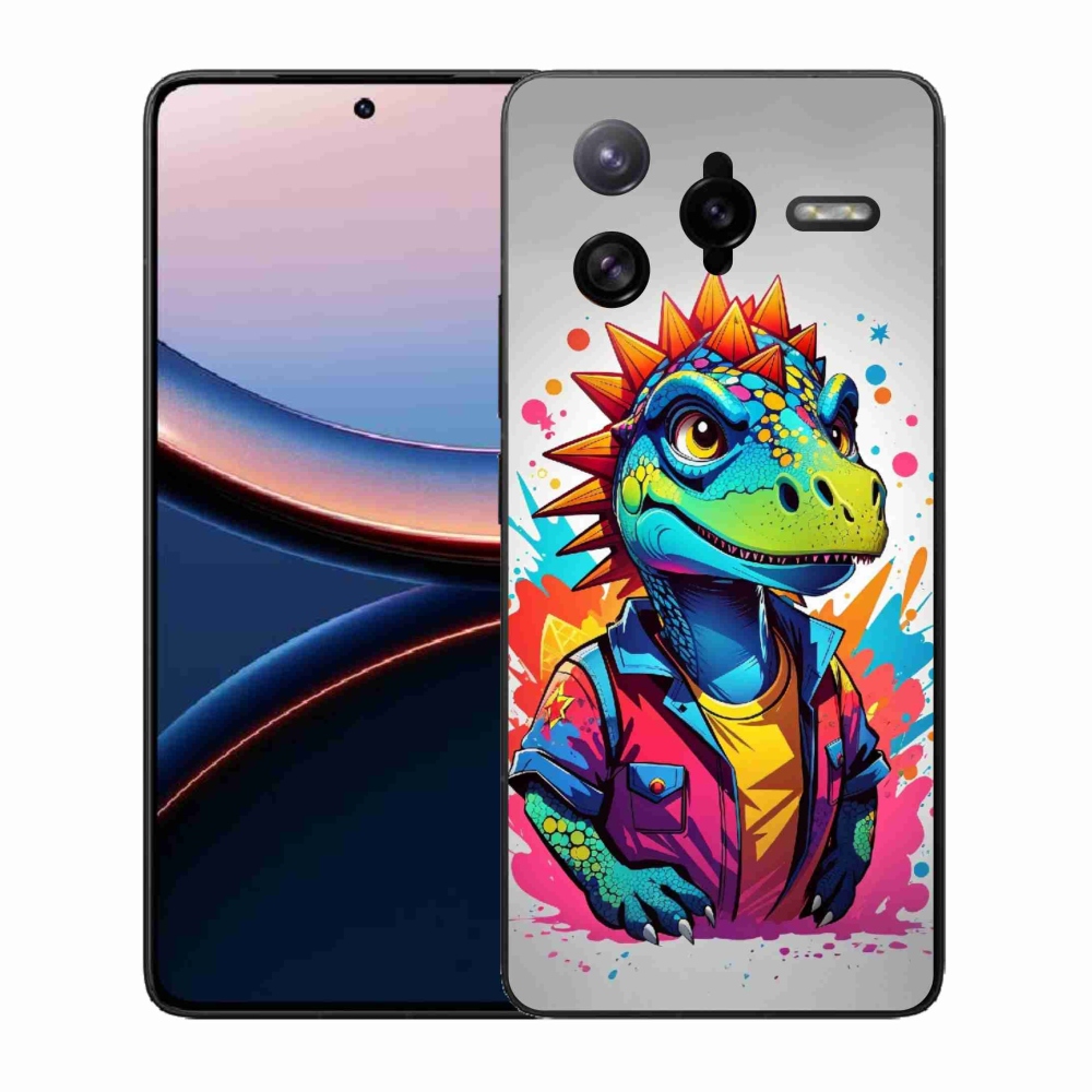 Gelový kryt mmCase na Xiaomi Poco F7 Ultra - barevný dinosaurus