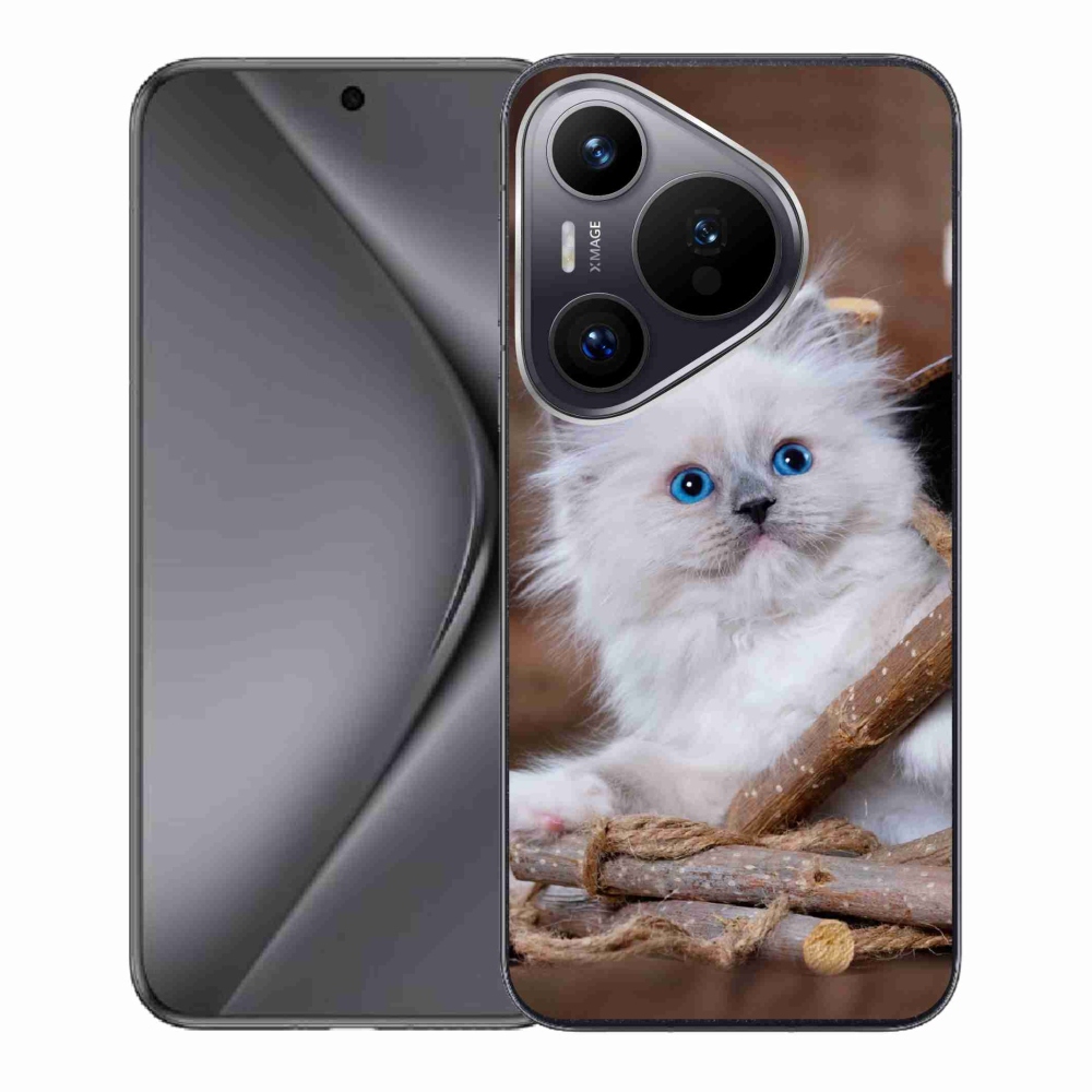 Gelový kryt mmCase na Huawei Pura 70 - bílé kotě