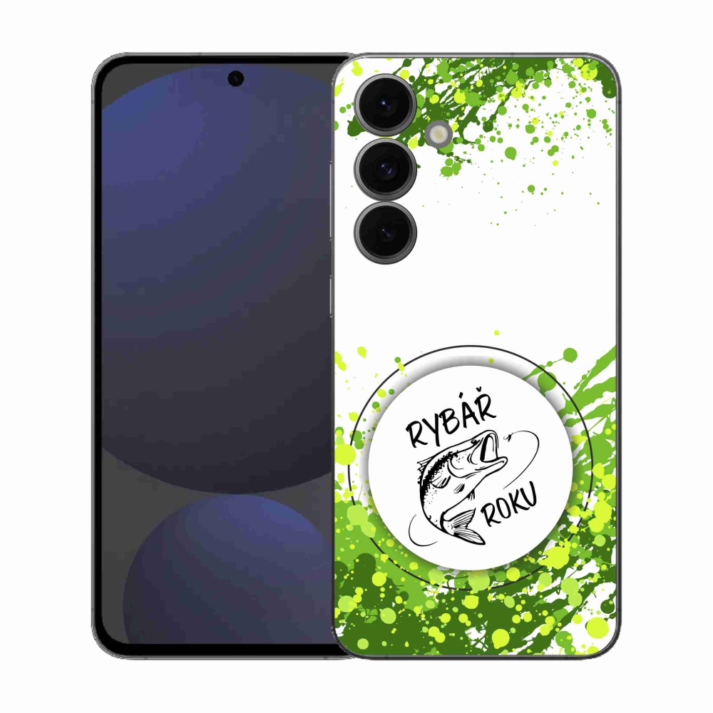 Gelový kryt mmCase na Samsung Galaxy S25 FE - rybář roku bílé pozadí