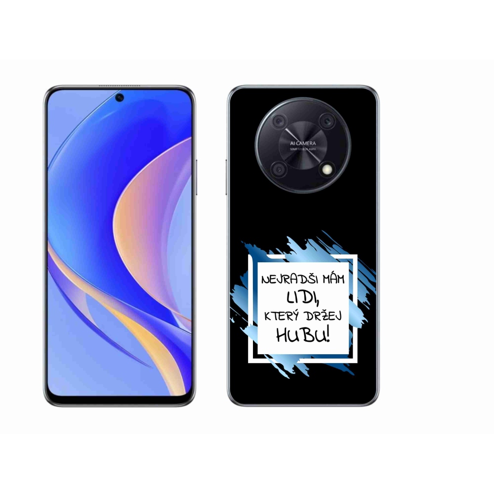 Gelový kryt mmCase na Huawei Nova Y90 - vtipný text 7 bíločerné pozadí