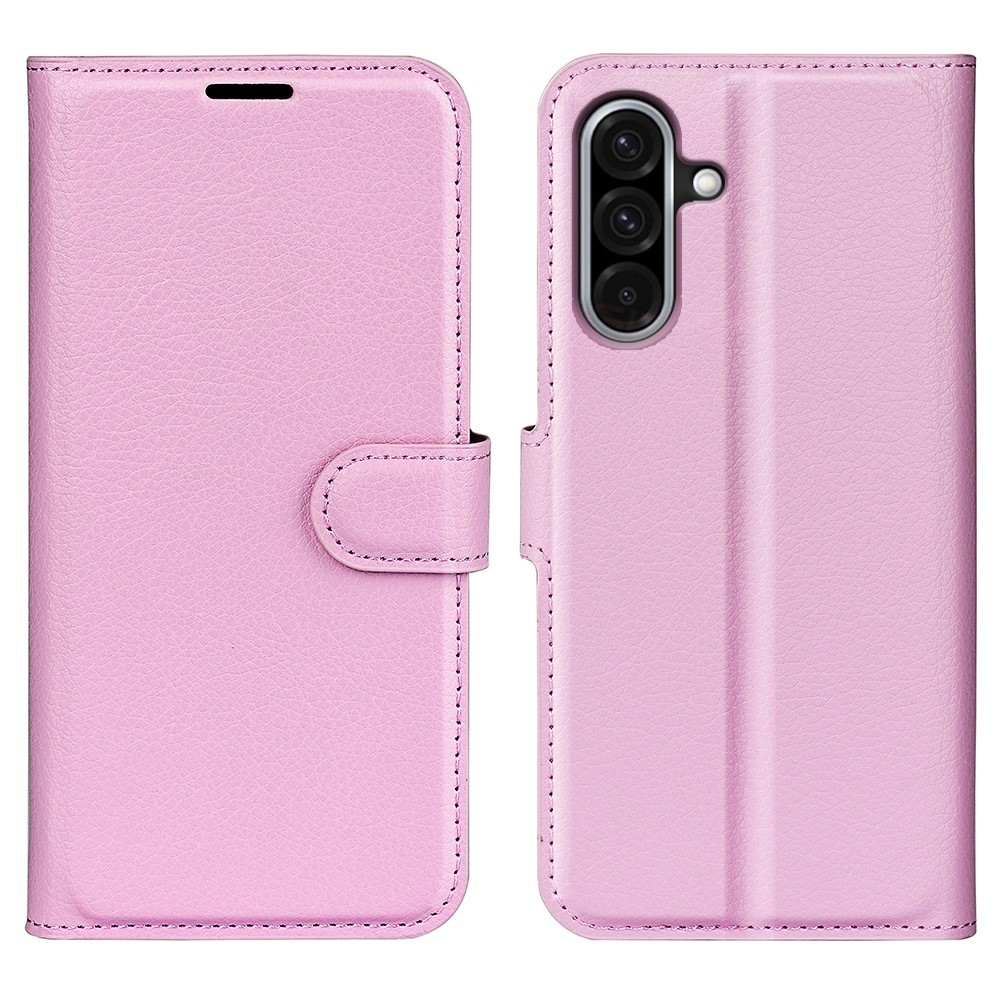 Litchi knížkové pouzdro na Samsung Galaxy A36 5G - růžové