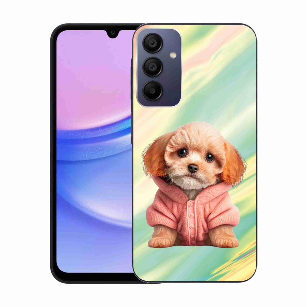 Gelový kryt mmCase na Samsung Galaxy A15 4G/5G - štěně ve svetru