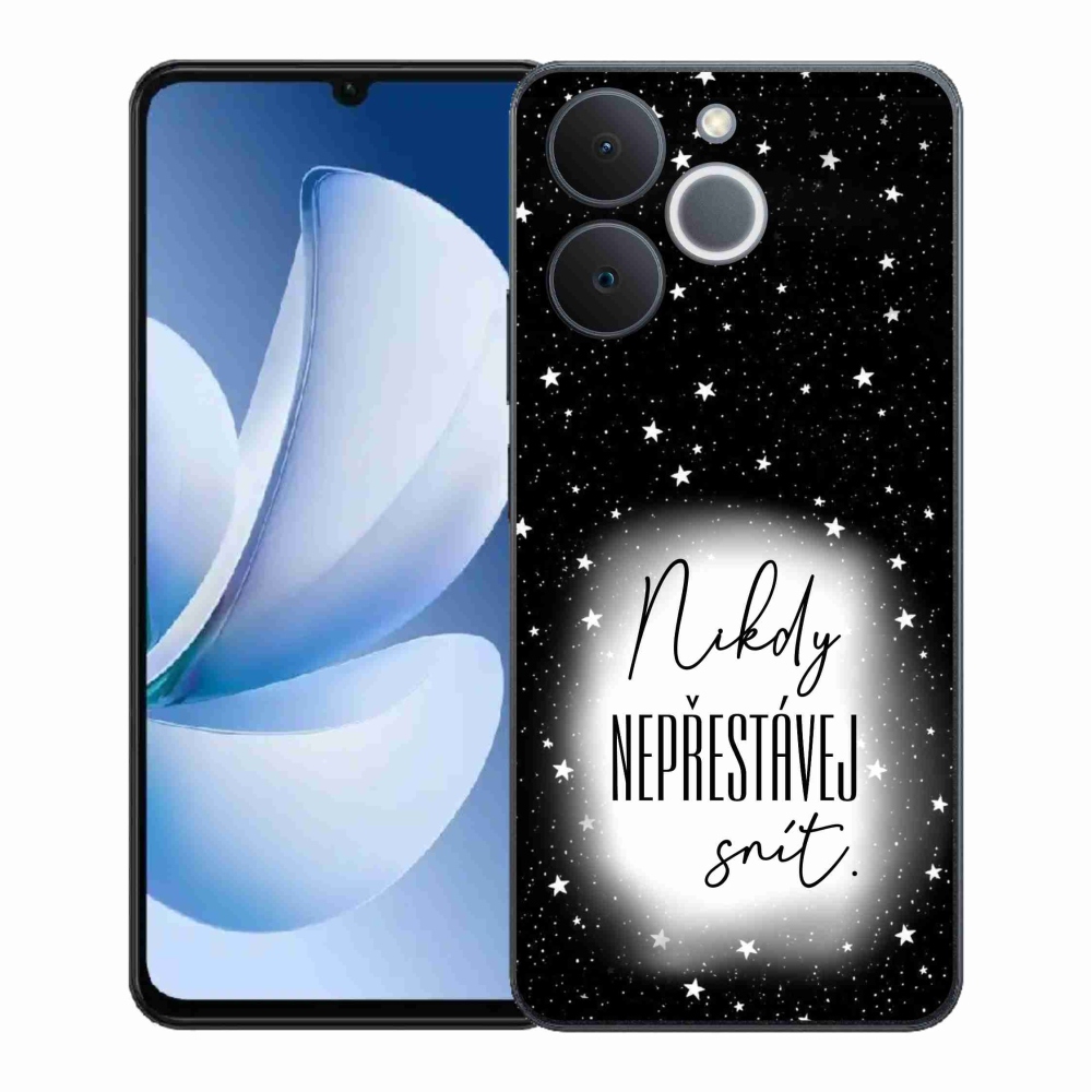 Gelový kryt mmCase na Realme Note 70T - citát 1 bíločerné pozadí