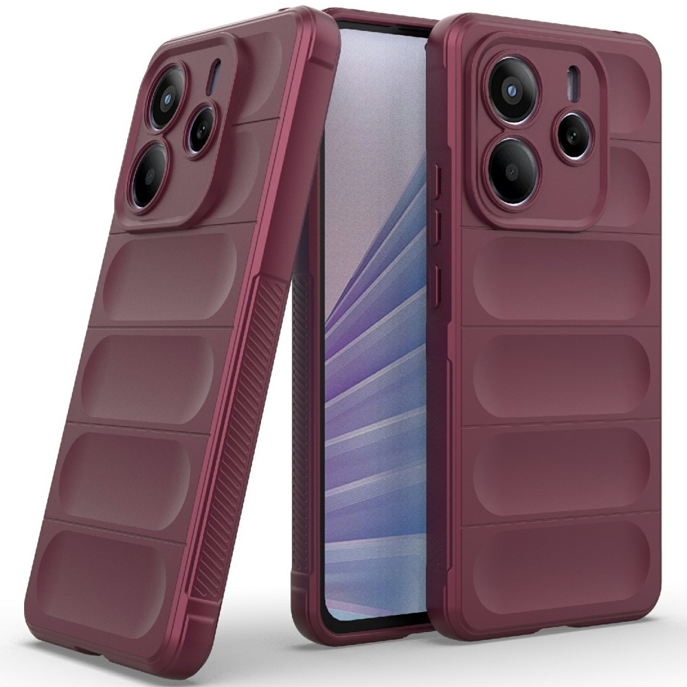 Rugg odolný gelový obal na Xiaomi Redmi Note 14 5G - vínový