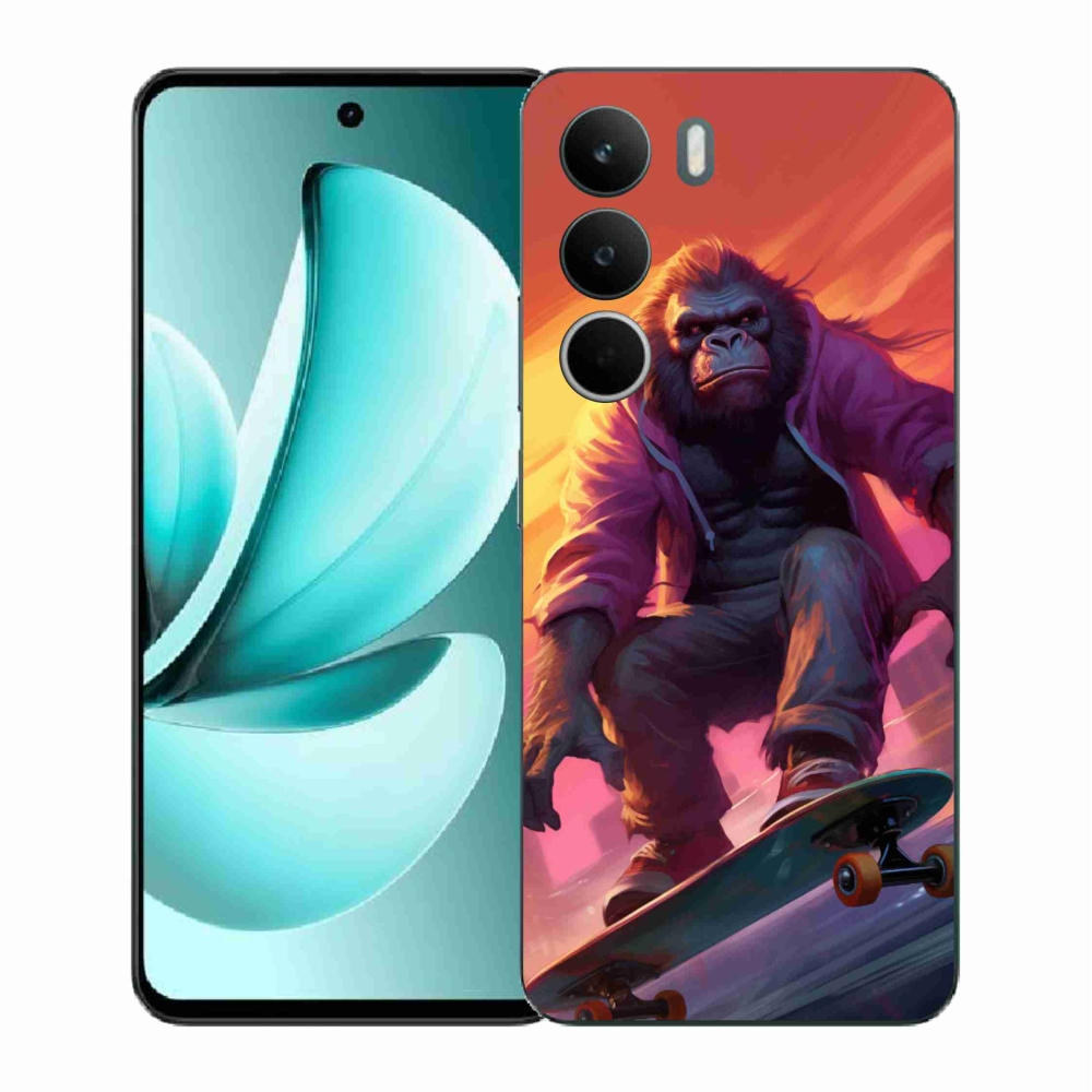 Gelový kryt mmCase na Realme C71 - gorila na skateboardu