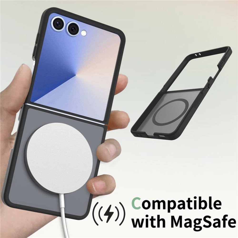 Skin gelový obal s pevnými zády a podporou MagSafe na Samsung Galaxy Z Flip7 5G - černý