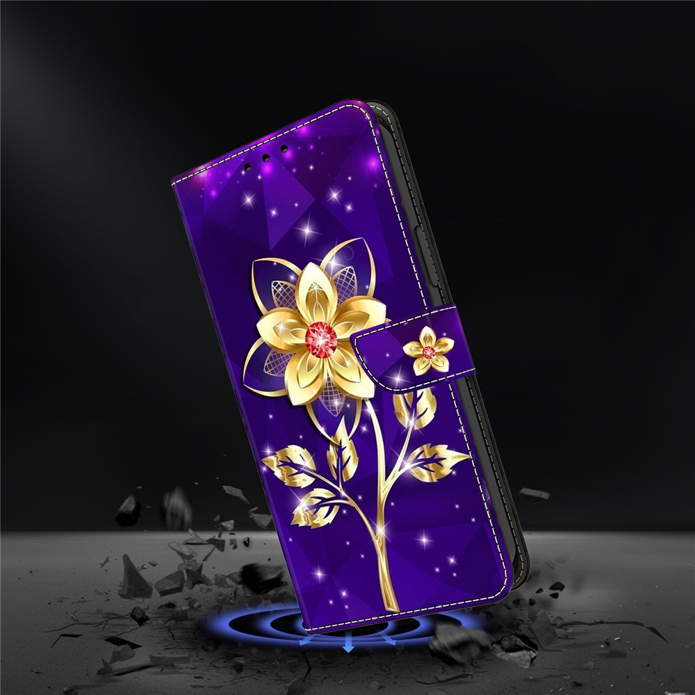 Smooth knížkové pouzdro na Samsung Galaxy A07 4G - zlatá květina
