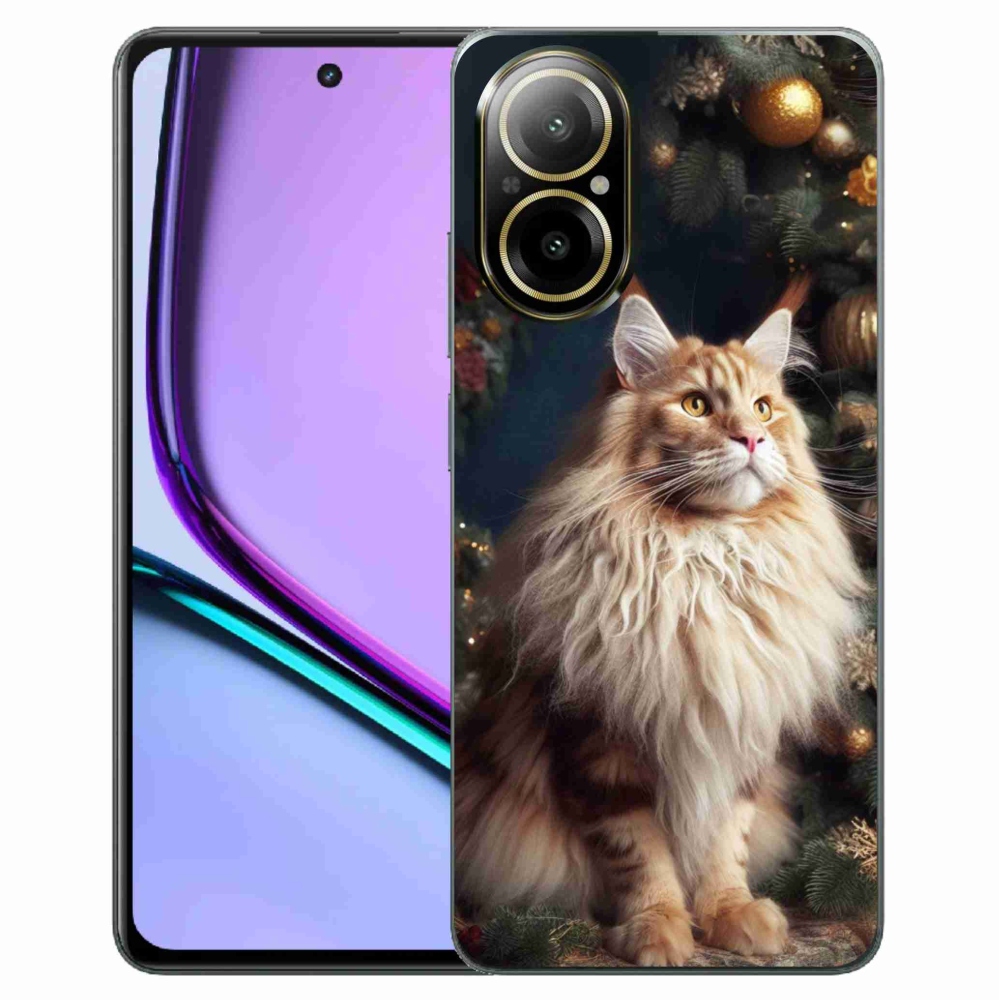 Gelový kryt mmCase na Realme C67 - kočka u stromku