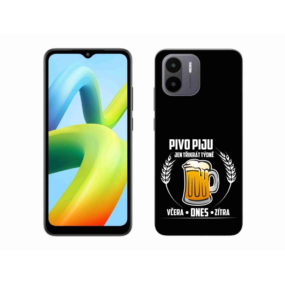 Gelový kryt mmCase na Xiaomi Redmi A1 - pivní motiv černé pozadí