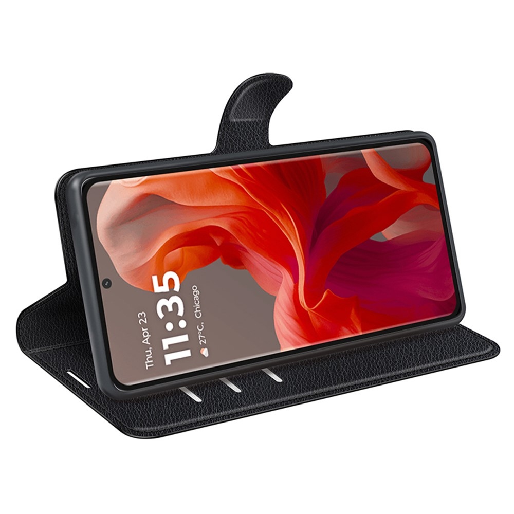 Litchi knížkové pouzdro na Motorola Moto G85 5G - černé