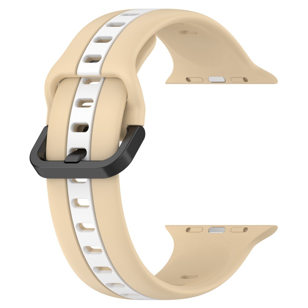 Strap silikonový řemínek na Apple Watch Ultra/Ultra 2 49mm/SE/SE 2022/2023 44mm/9/8/7 45mm/6/5/4 44mm/3/2/1 42 mm - khaki/bílý