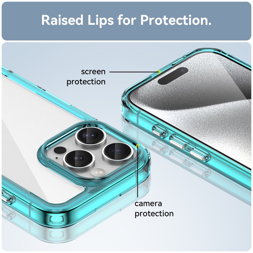 Gelový obal s pevnými zády na iPhone 16 Pro - světlemodrý