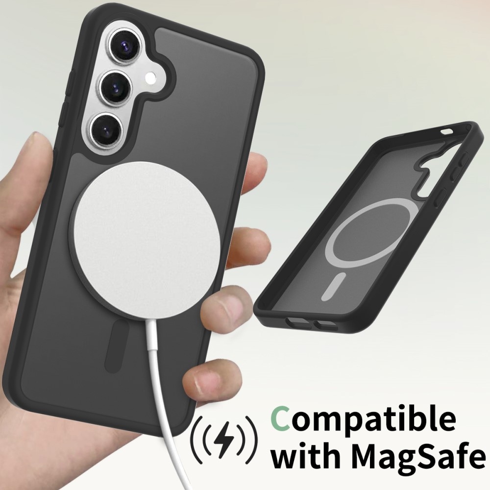 Skin gelový obal s pevnými zády a podporou MagSafe na Samsung Galaxy S25 - černý