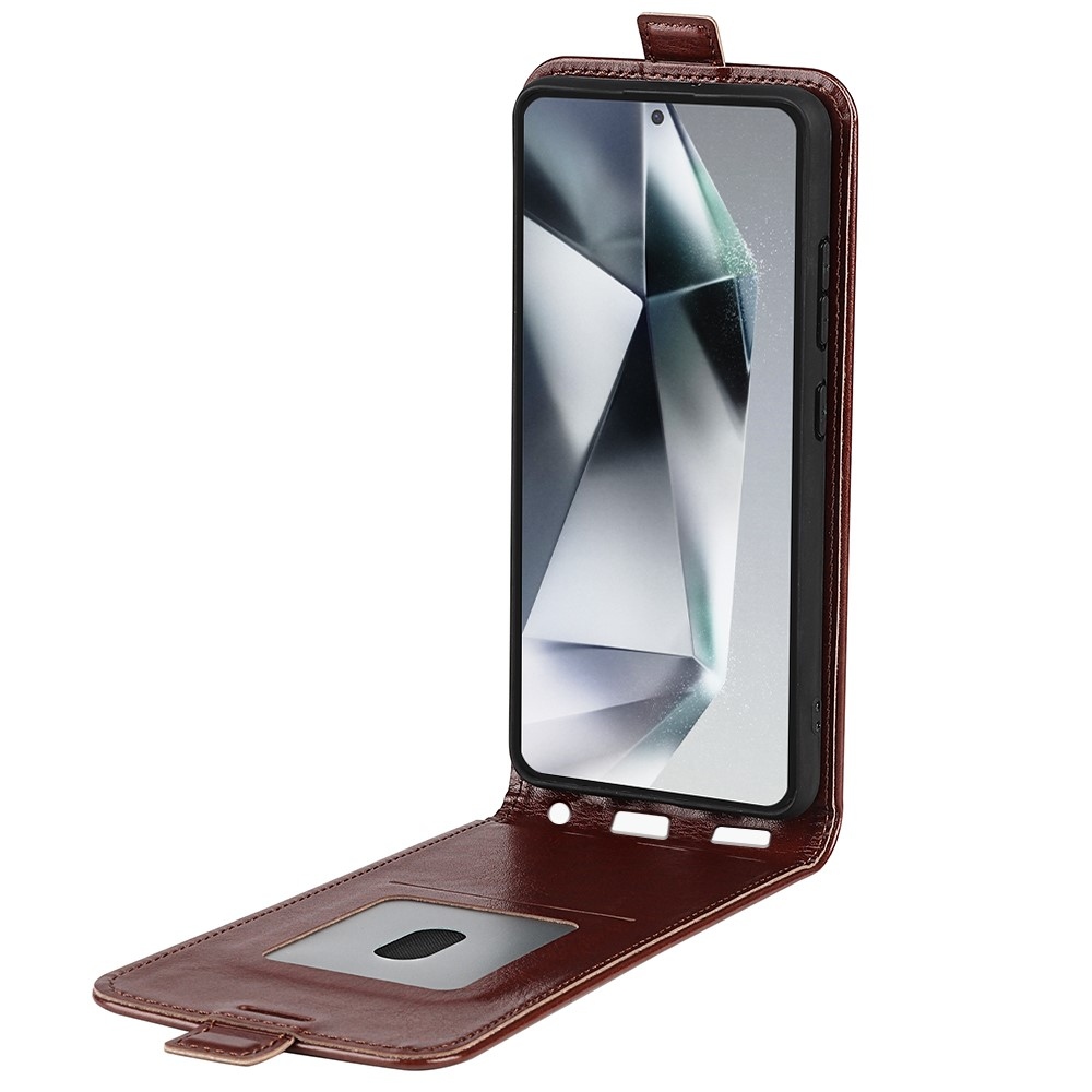 Vertical knížkové pouzdro na Samsung Galaxy S25 Ultra - hnědé