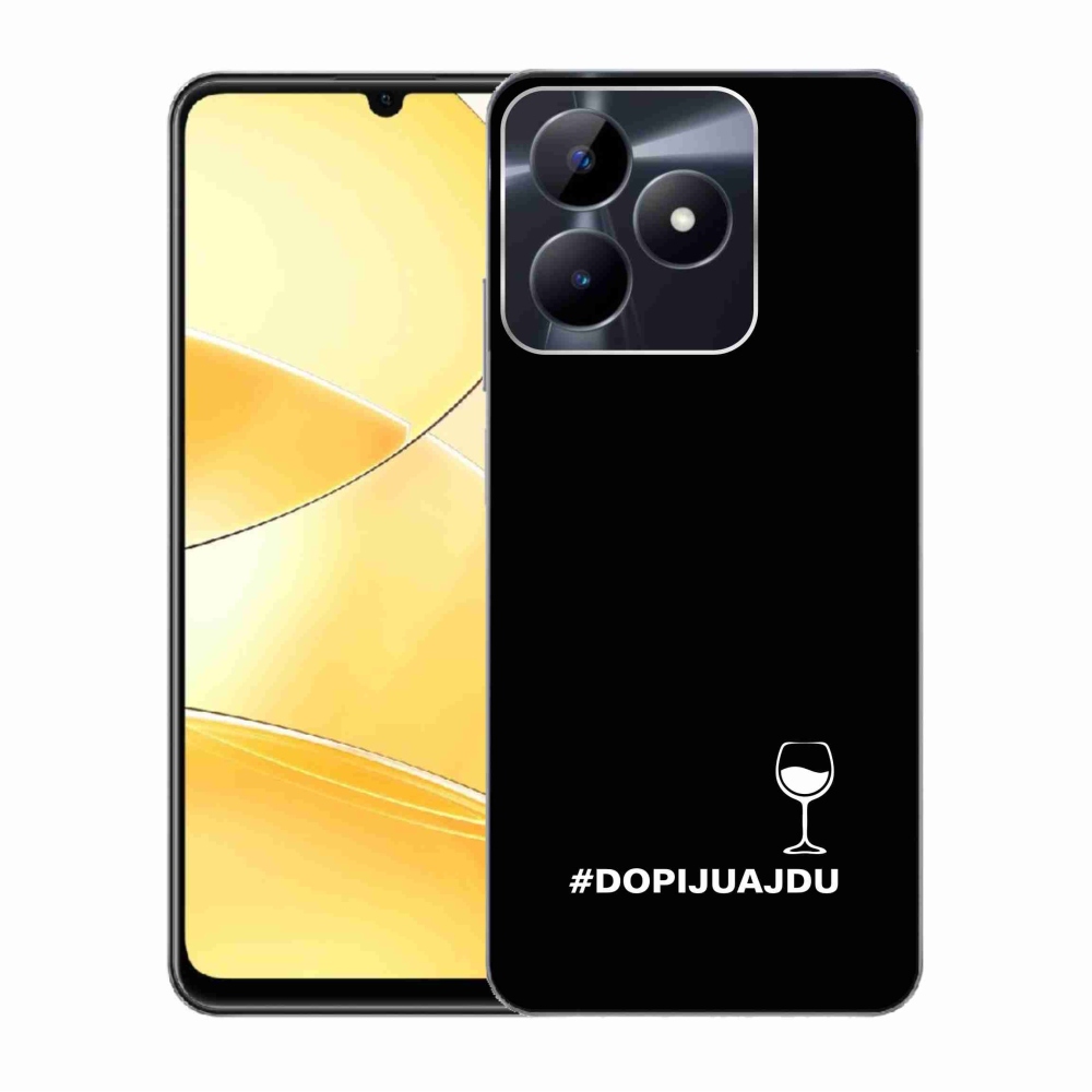 Gelový kryt mmCase na Realme C51/C53 - vinný motiv černé pozadí