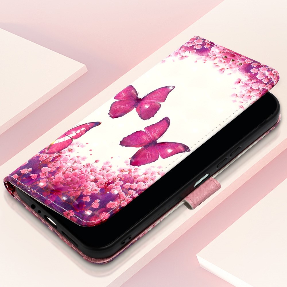 Patte knížkové pouzdro na Samsung Galaxy A24 - růžoví motýli