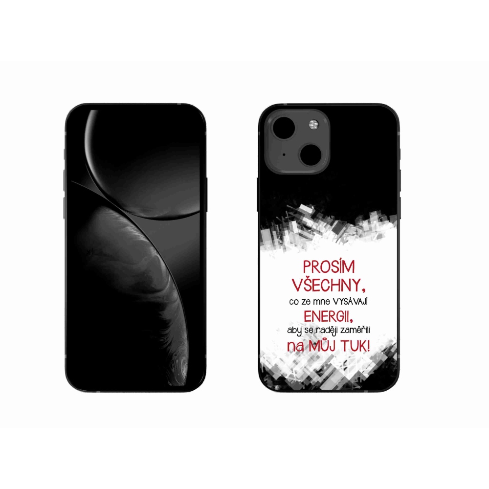 Gelový kryt mmCase na iPhone 13 6.1 - vtipný text 1 červený