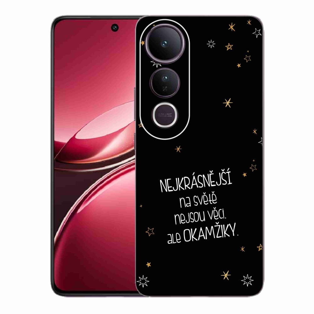 Gelový kryt mmCase na Vivo V50 Lite 4G/5G - citát 4 černé pozadí