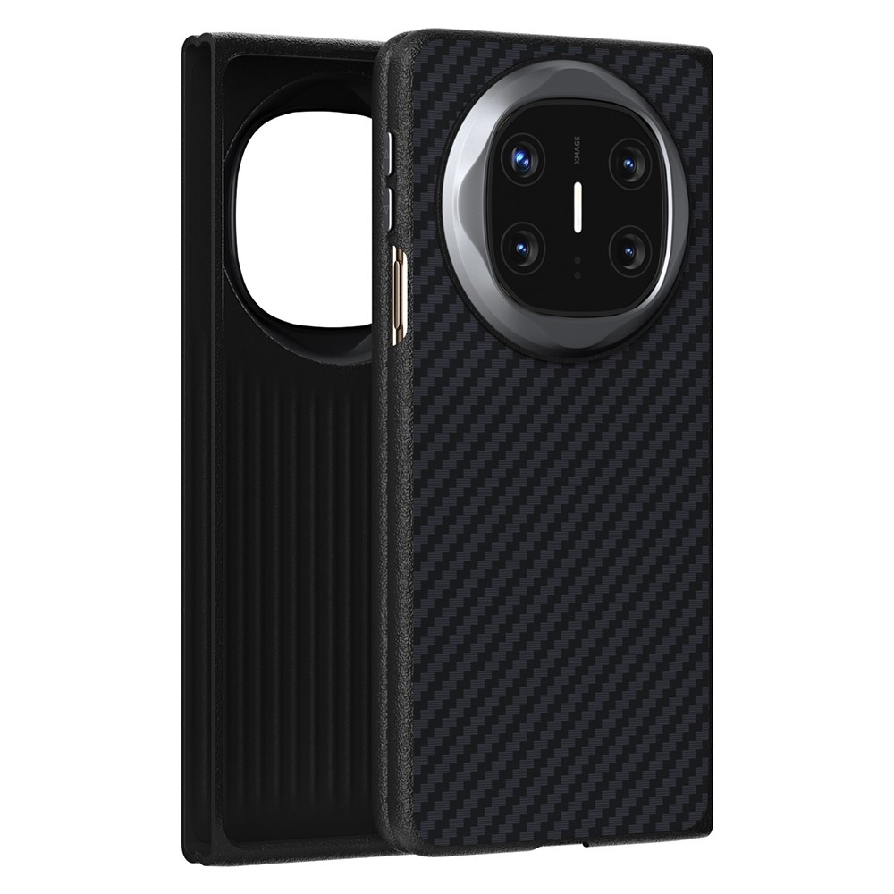 ABEEL Case plastový kryt s umělou kůží na Huawei Mate X6 - černý
