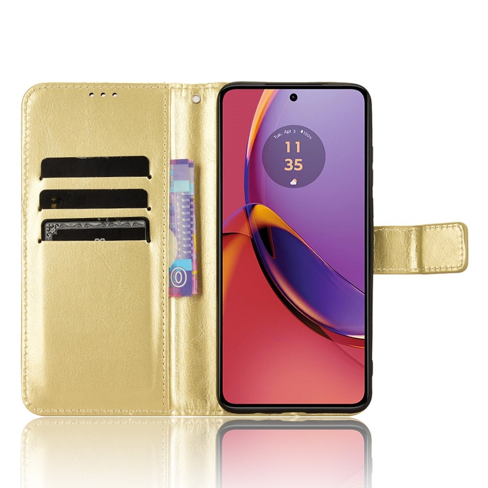 Crazy knížkové pouzdro na Motorola Moto G84 5G - zlaté