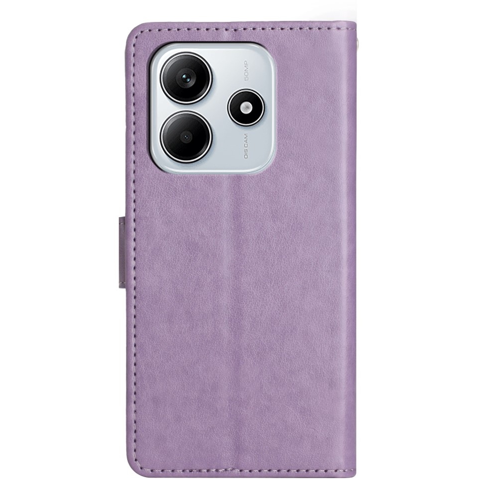 Flowers knížkové pouzdro na Xiaomi Redmi Note 14 5G - světlefialové