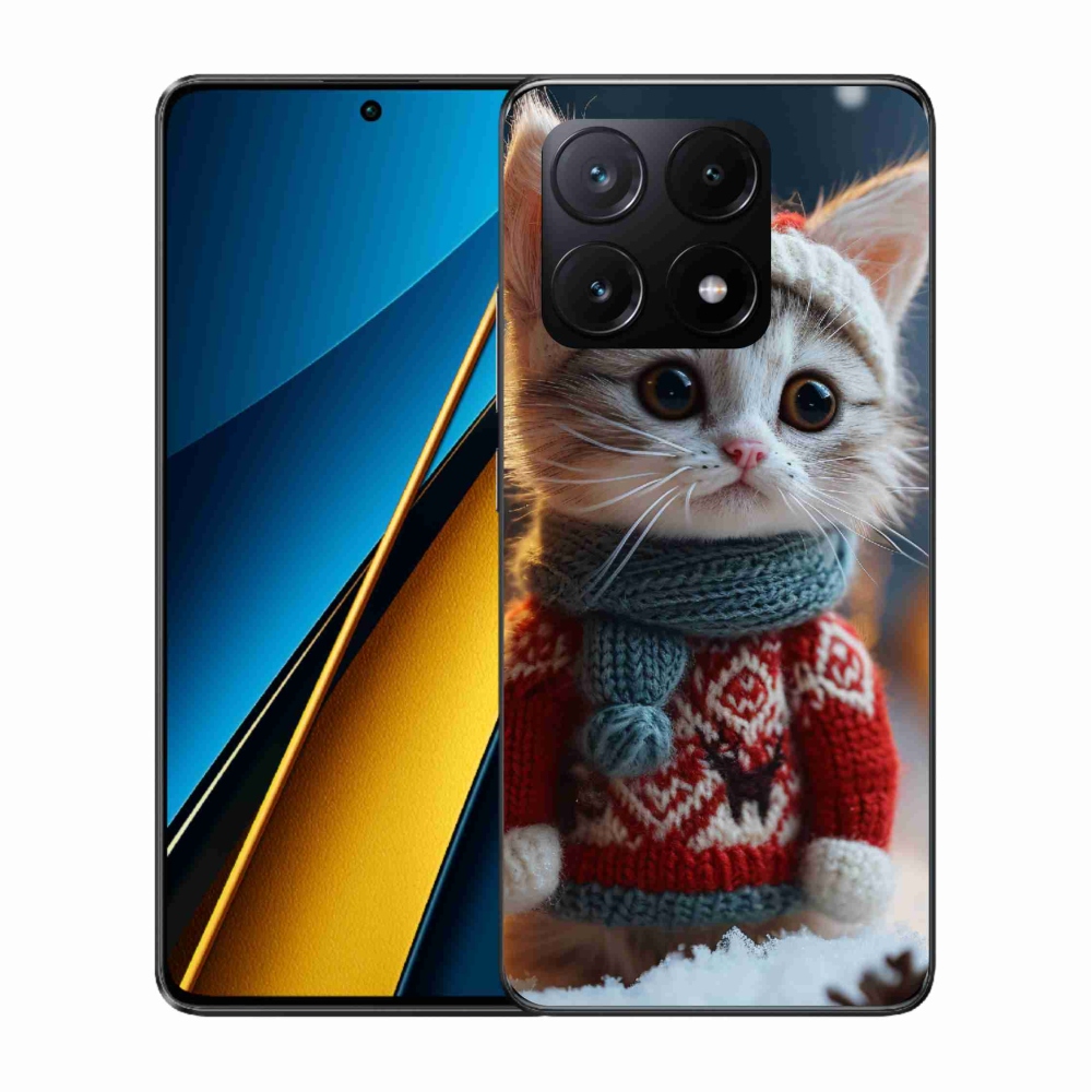Gelový kryt mmCase na Xiaomi Poco X6 Pro 5G - kotě ve svetru