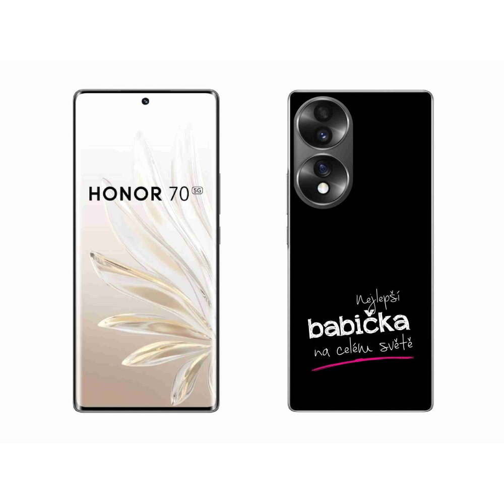 Gelový kryt mmCase na Honor 70 - nejlepší babička 4 černé pozadí
