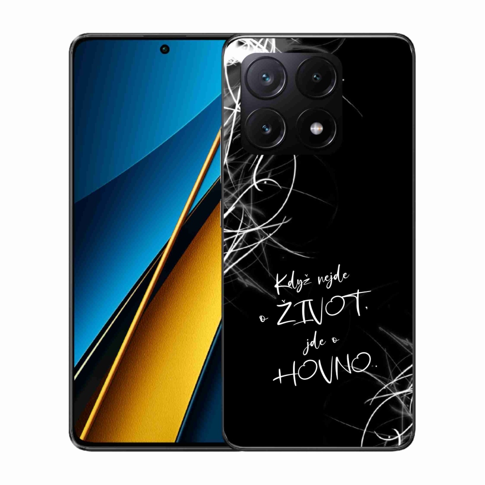 Gelový kryt mmCase na Xiaomi Poco X6 Pro 5G - vtipný text 16 černé pozadí