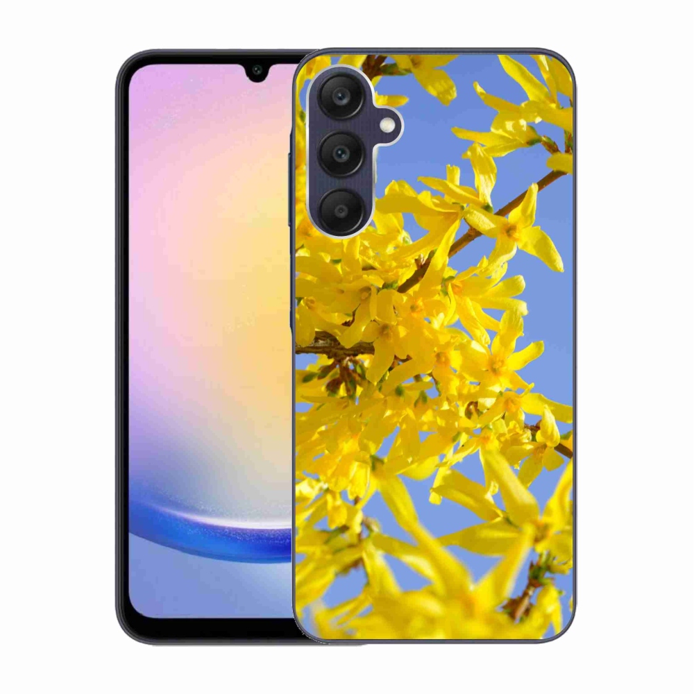 Gelový kryt mmCase na Samsung Galaxy A25 5G - žluté květy