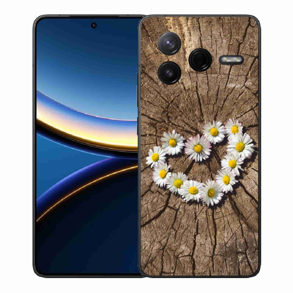 Gelový kryt mmCase na Xiaomi Poco F7 Pro - srdce z kopretin