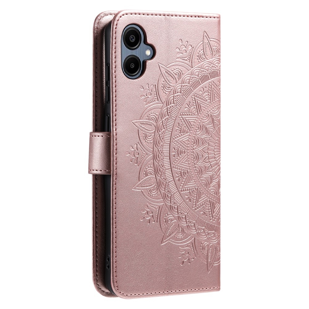 Mandala knížkové pouzdro na Samsung Galaxy A06 4G - růžovozlaté