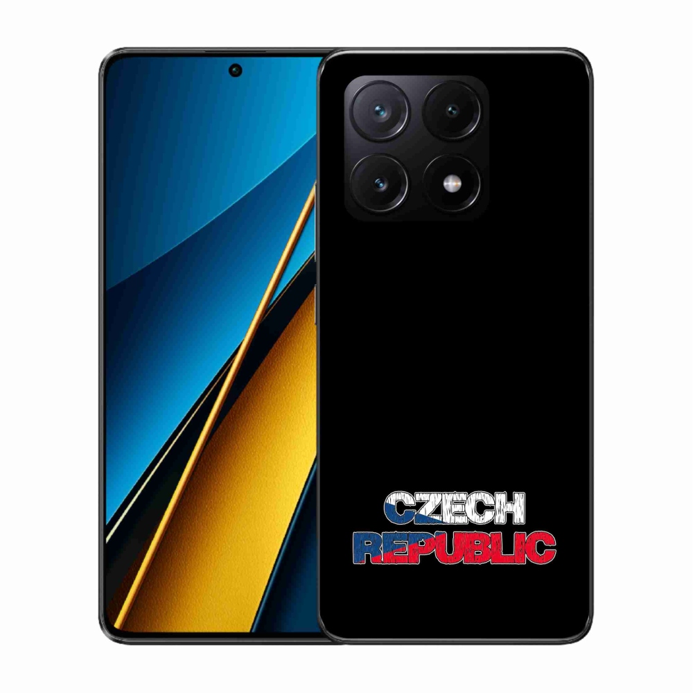 Gelový kryt mmCase na Xiaomi Poco X6 Pro 5G - Czech Republic černé pozadí