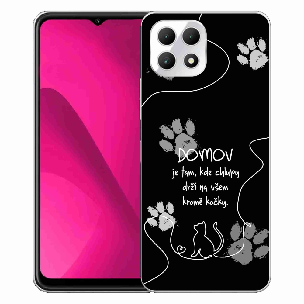 Gelový kryt mmCase na T-Mobile T Phone 2 - kočičí motiv černé pozadí
