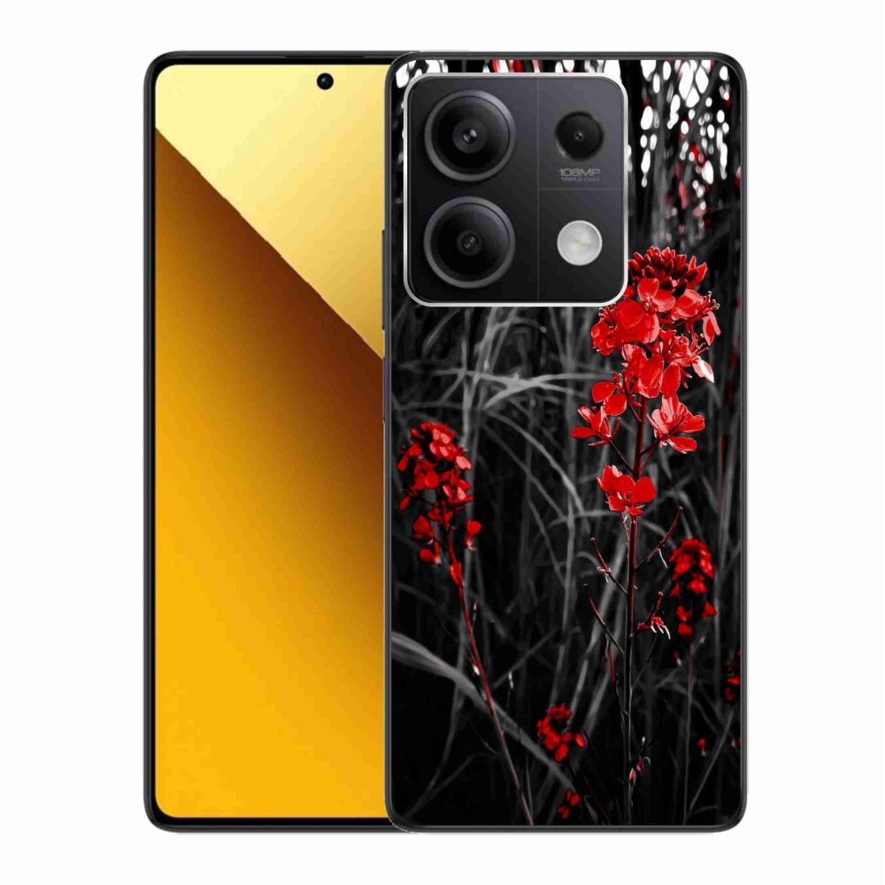 Gelový kryt mmCase na Xiaomi Redmi Note 13 5G - červená rostlina