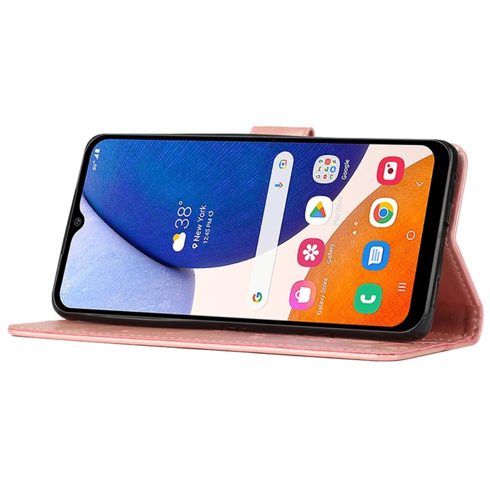 Flowers knížkové pouzdro na Samsung Galaxy A05s - růžovozlaté