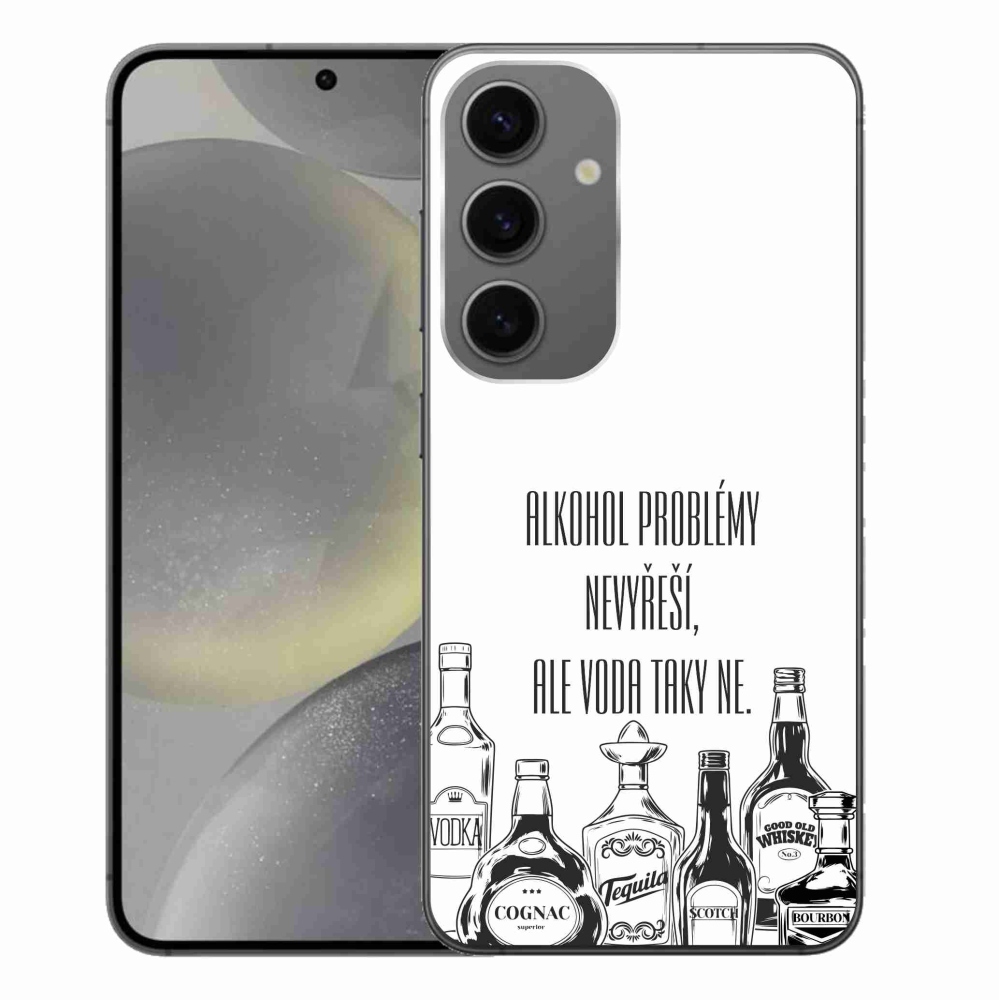 Gelový kryt mmCase na Samsung Galaxy S24+ - vtipný text bílé pozadí