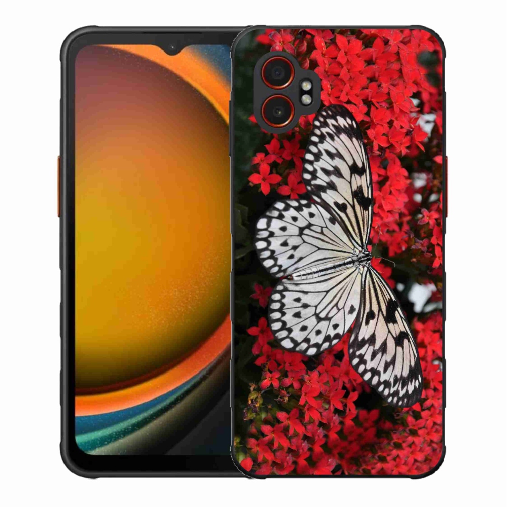 Gelový kryt mmCase na Samsung Galaxy Xcover 7 Pro - černobílý motýl 1