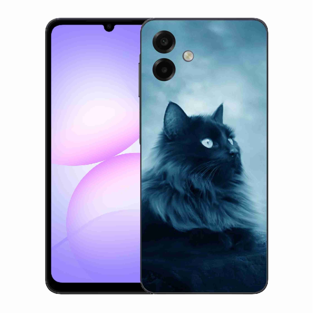 Gelový kryt mmCase na Samsung Galaxy A07 4G - černá kočka 1